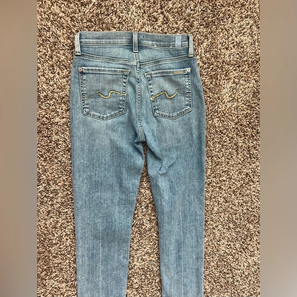 7 For All Mankind Skinny Jeans Women Size 23‎ Light Blue Denim (0647) - Picture 3 of 15